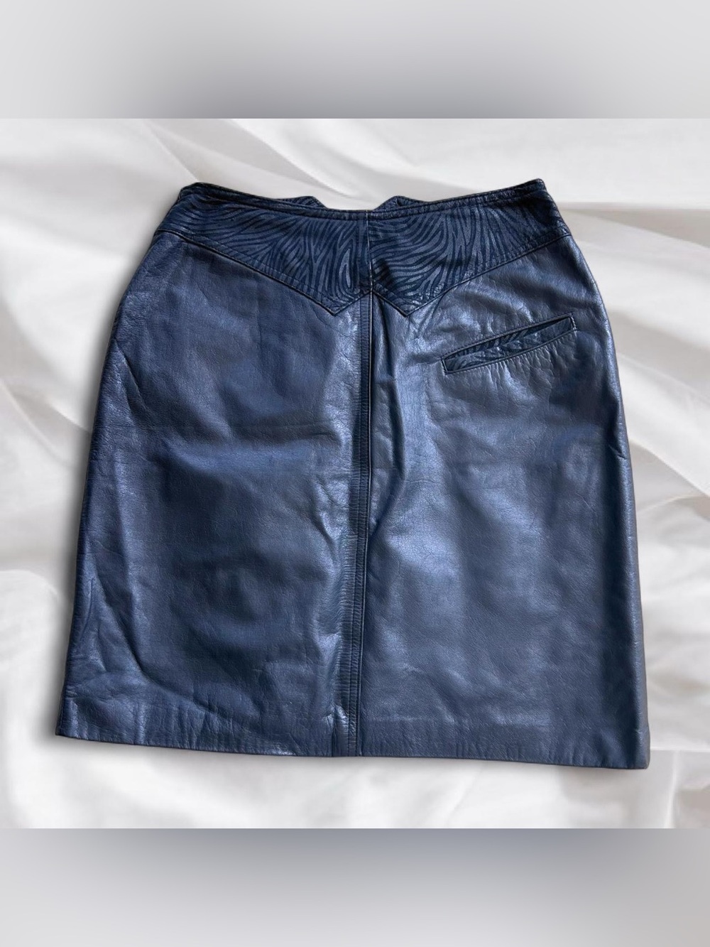 80s Black Leather Mini Skirt